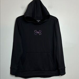 NWT Youth Girls Under Armour Black Hoodie with Purple Emblem Size Youth XL